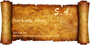 Sarkady Alex névjegykártya
